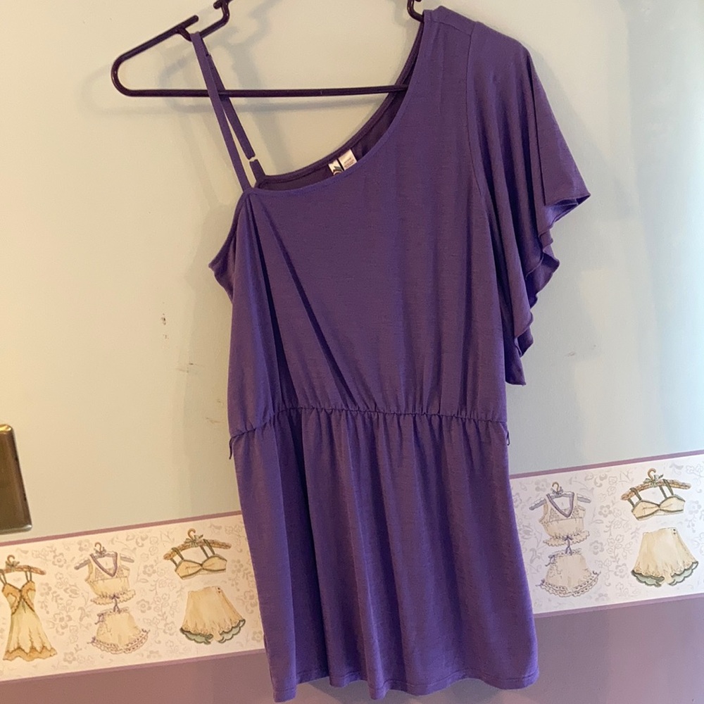 Purple One Shoulder Top